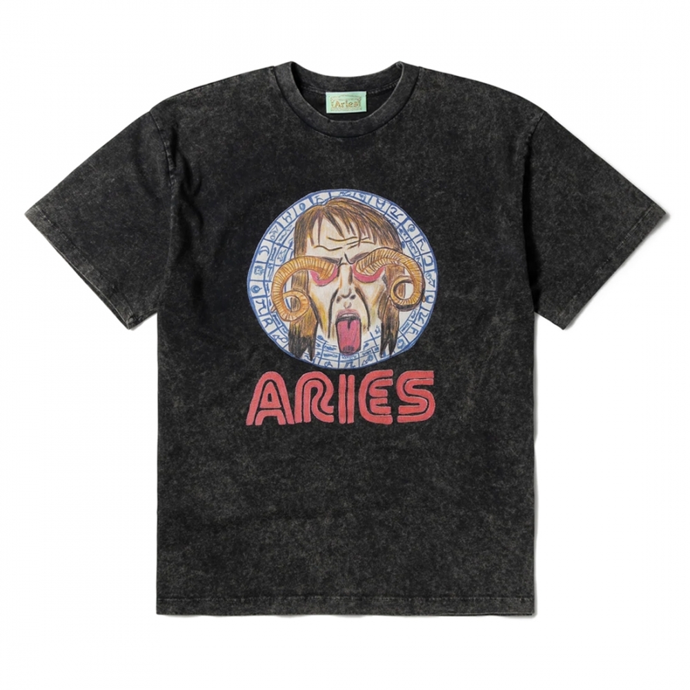 Aries Astrology For Aliens T-Shirt (Acid Wash Black)