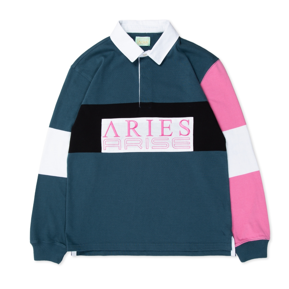 Aries Colour-Blocked Rugby Shirt (Petrol)