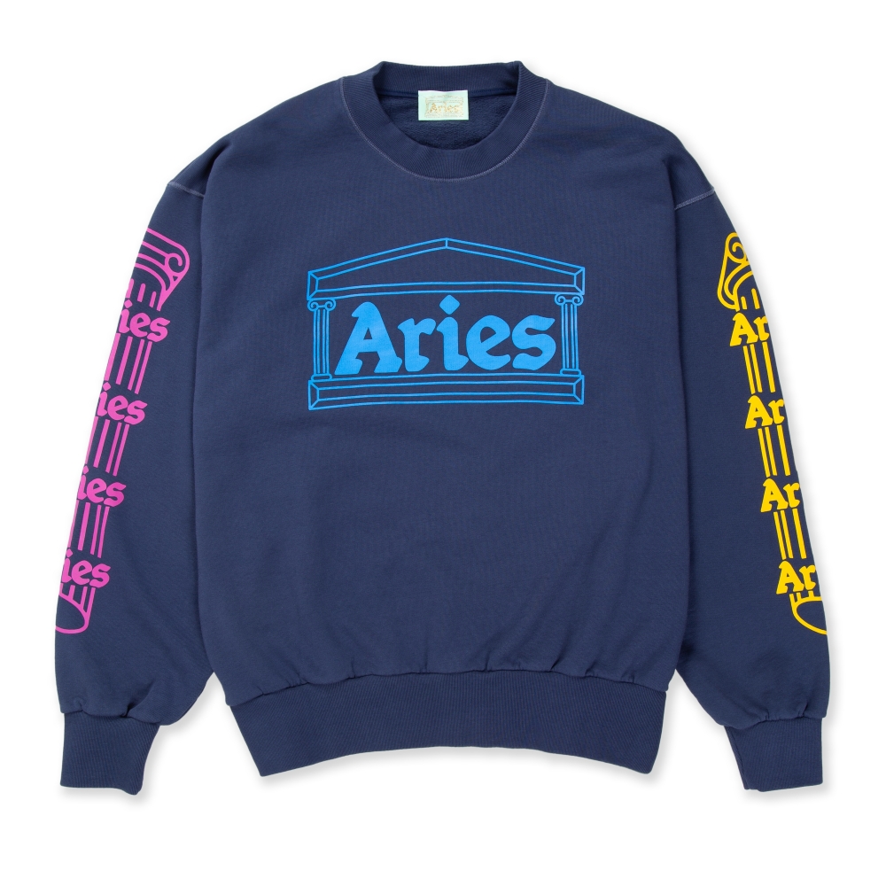 Aries Column Crew Neck Sweatshirt (Blue)