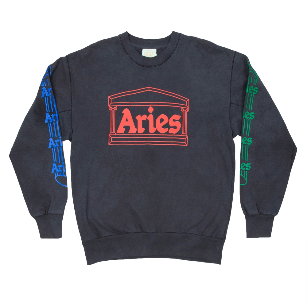 Aries Column Crew Neck Sweatshirt (Grey/Multi)
