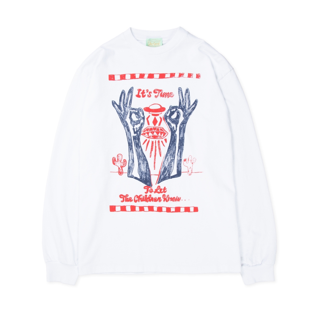 Aries It's Time Long Sleeve T-Shirt (White)