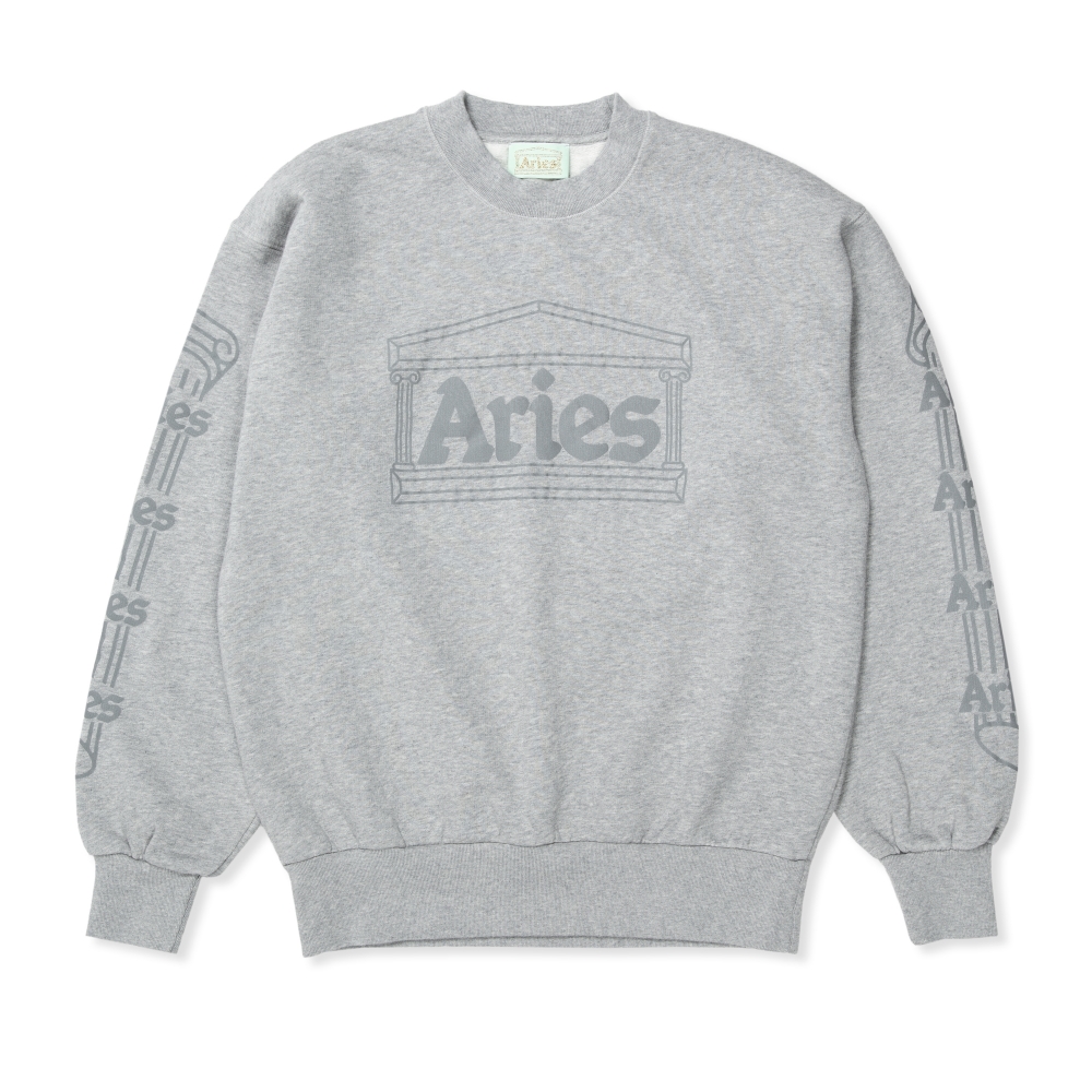 Aries Reflective Column Crew Neck Sweatshirt (Grey Reflective)