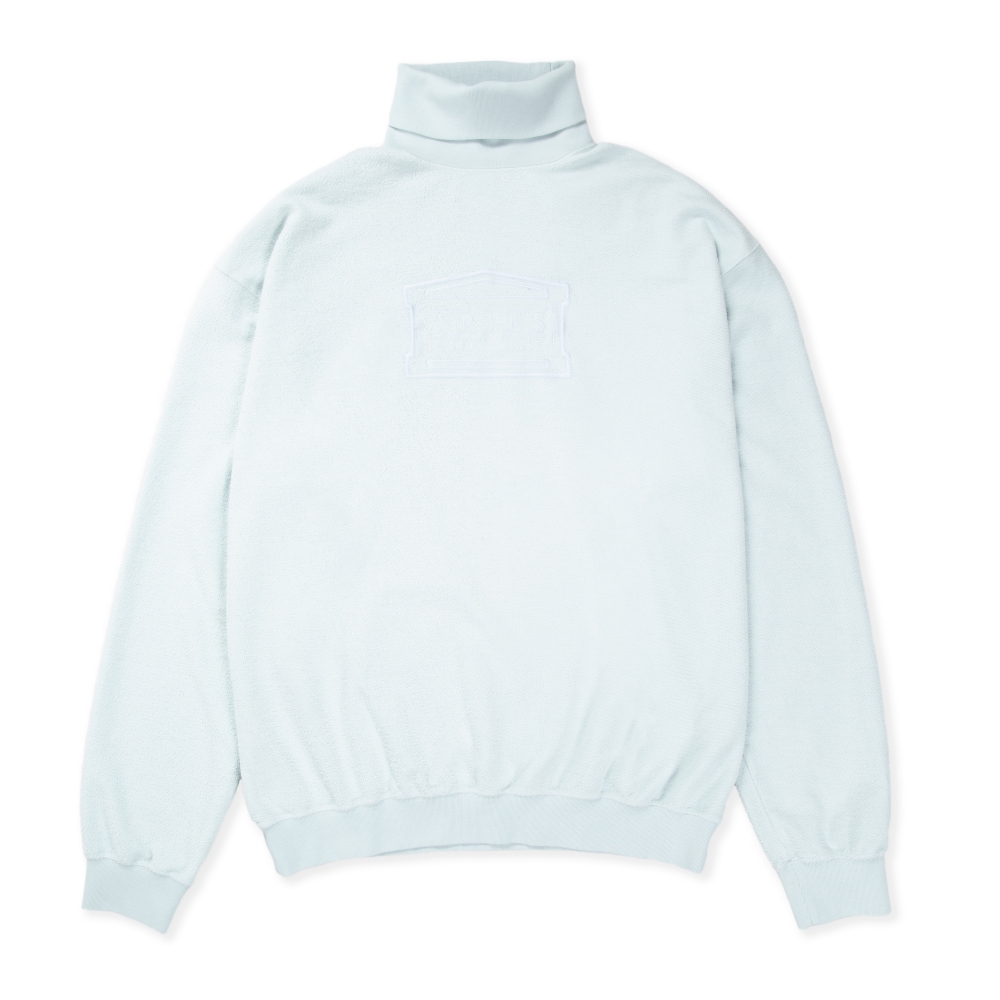 Aries Reverse Fleece Turtleneck Sweatshirt (Pale Blue)
