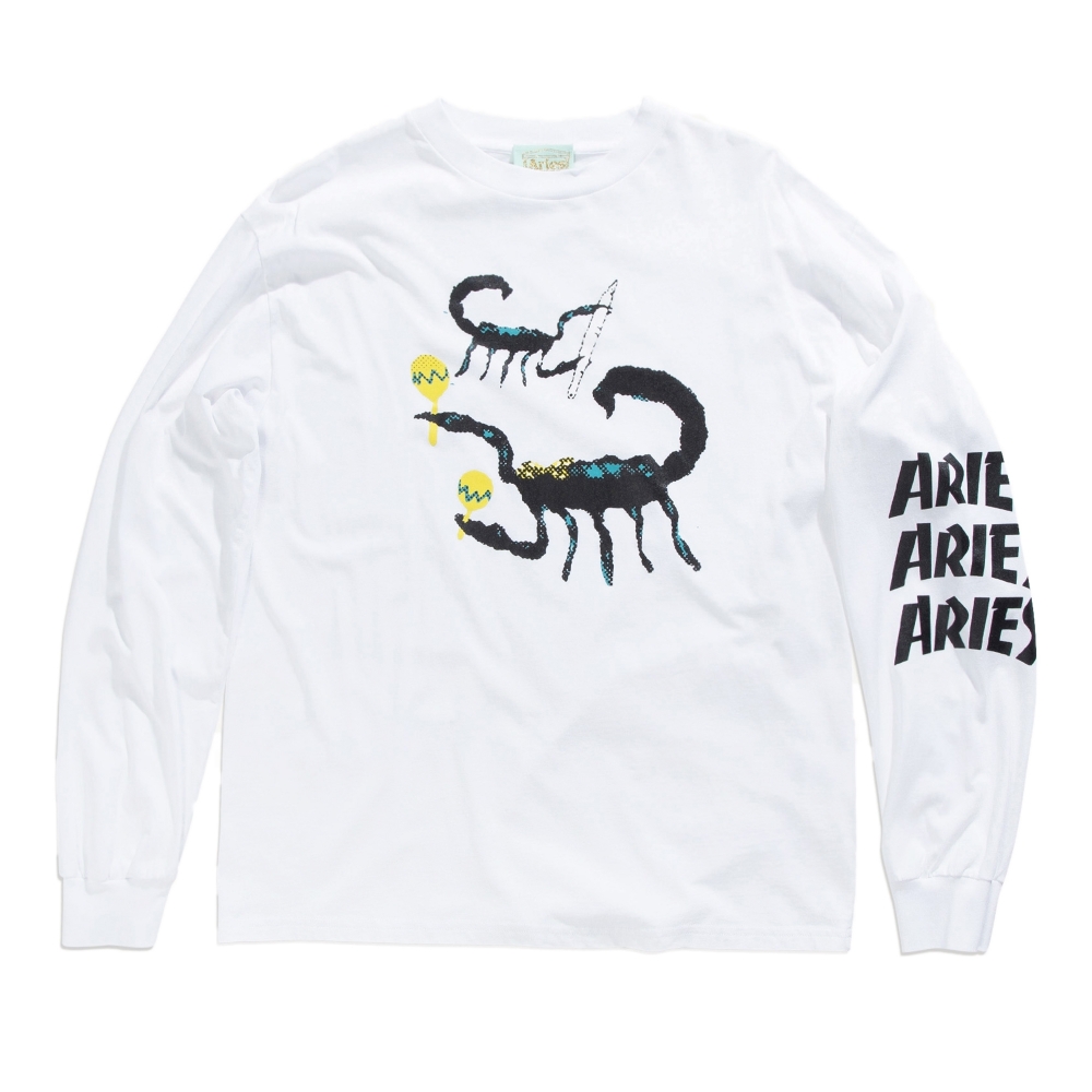 Aries Scorpion Long Sleeve T-Shirt (White)