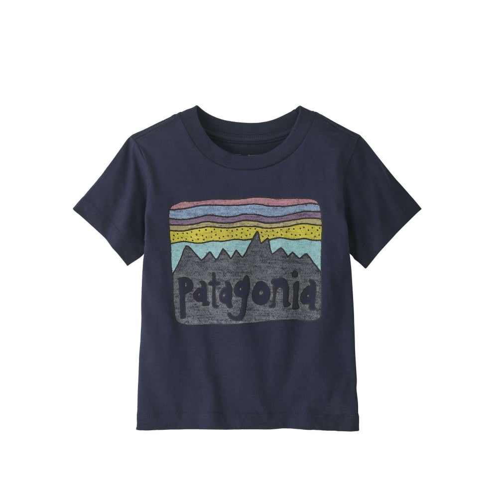 Baby Patagonia Fitz Roy Skies T-Shirt (New Navy)