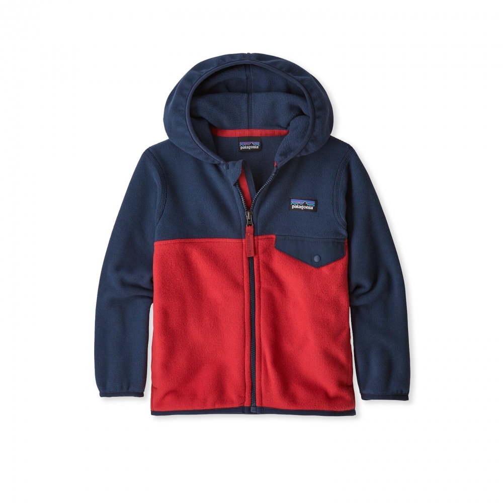 Baby Patagonia Micro D Snap-T Fleece Jacket (Fire w/New Navy)
