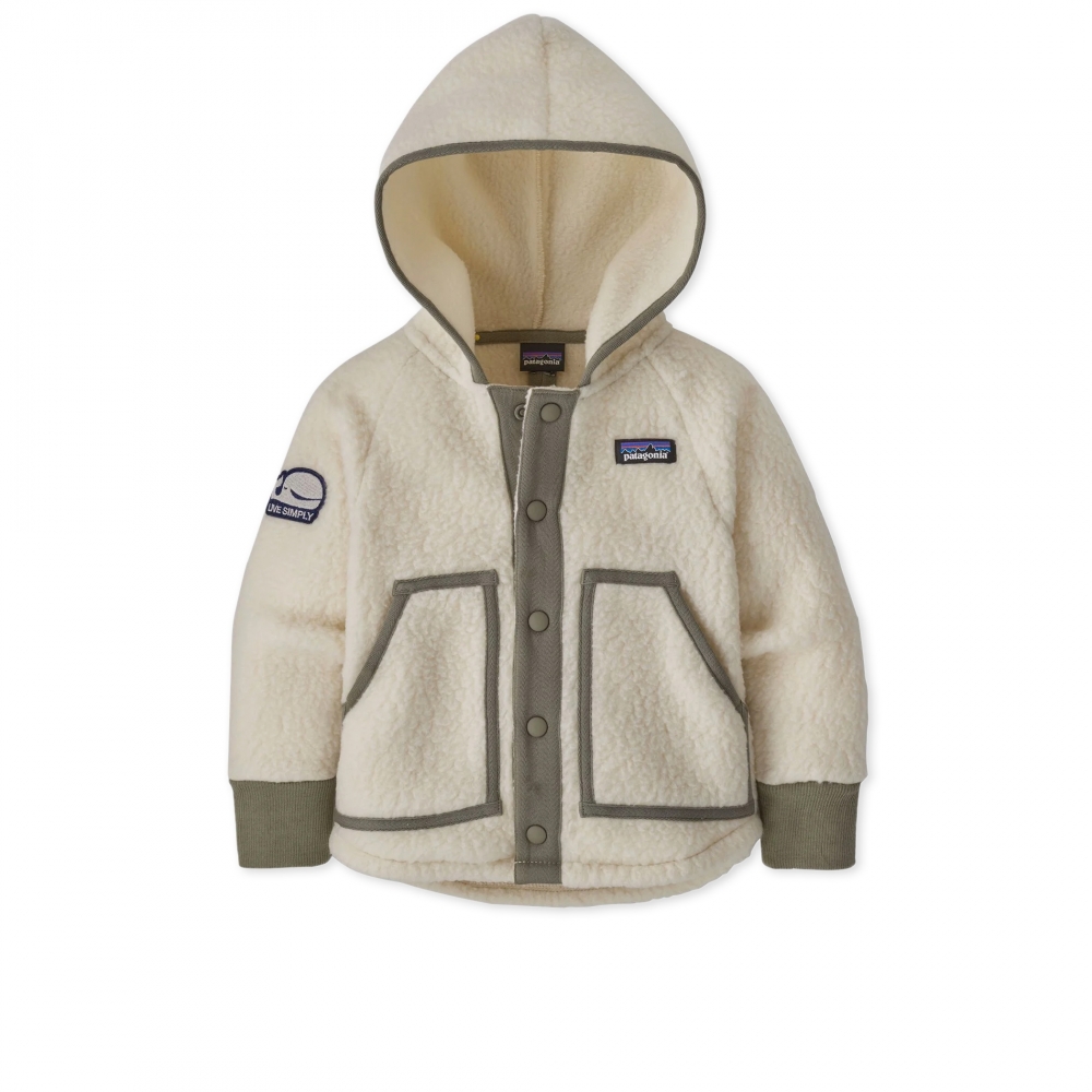 Baby Patagonia Retro Pile Fleece Jacket (Live Simply Whale Patch: Natural)