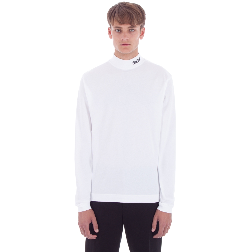 Belief Connect Mock Neck Long Sleeve T-Shirt (White)