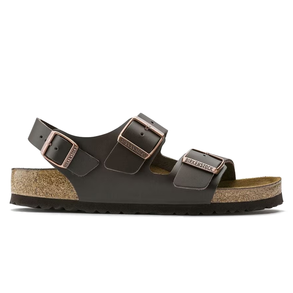 Birkenstock Milano Natural Leather Narrow Fit (Dark Brown)