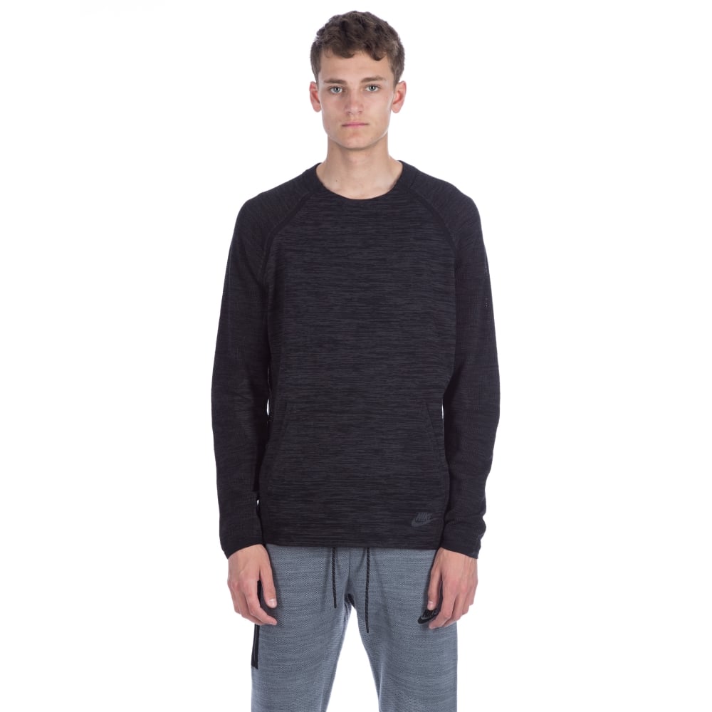 Nike Tech Knit Crew Neck Sweatshirt (Black/Anthracite/Black)