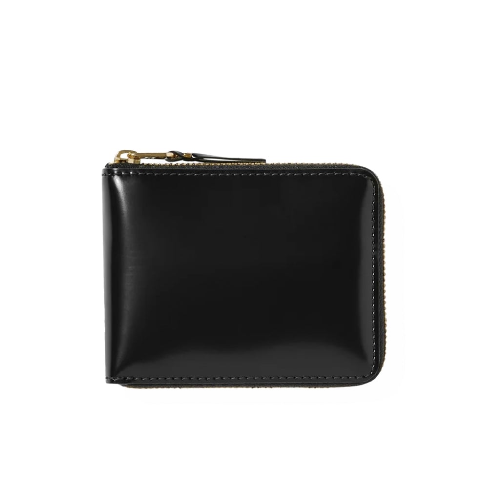 Comme des Garcons WALLET Mirror Inside Full Zip Around Wallet (Gold)