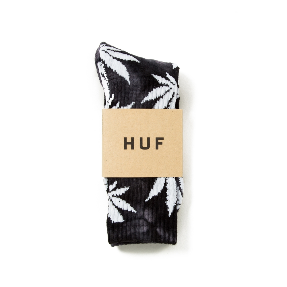 HUF Tie Dye Plantlife Crew Socks (Black/Charcoal)