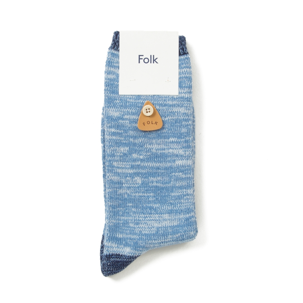 Folk Melange Socks (Mixed Blue Melange)