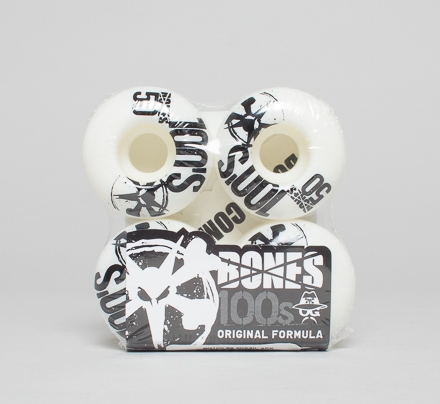 Bones 100's OG Skateboard Wheels 50mm V1 (White)