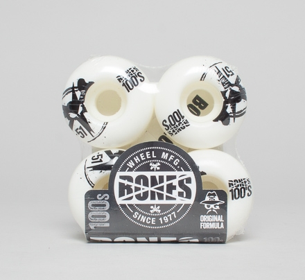 Bones 100's OG Skateboard Wheels 51mm V4 (White)