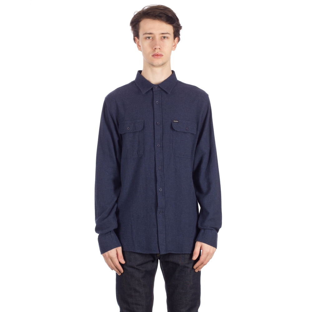 Brixton Donez Long Sleeve Flannel Shirt (Washed Navy) - Consortium.