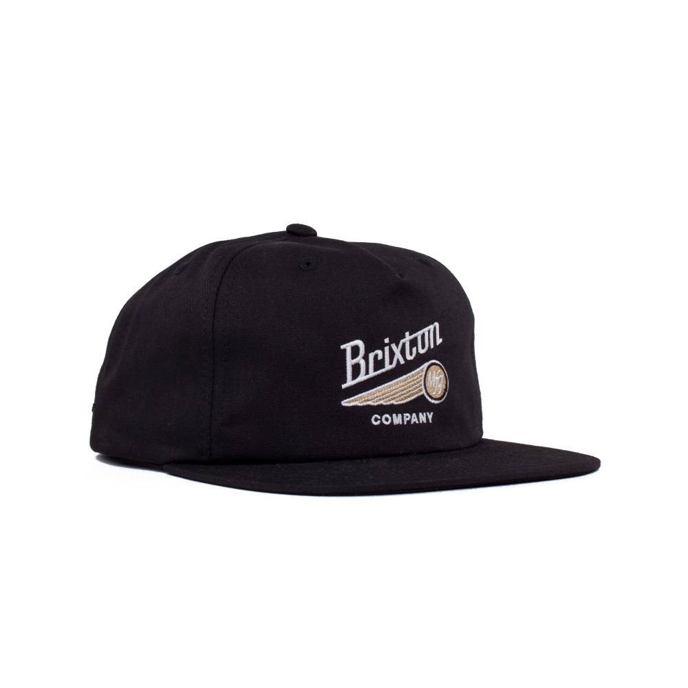 Brixton Maverick Snapback Cap (Black/Gold)