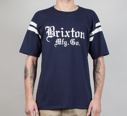 Brixton Vincent Short Sleeve Knit T-Shirt (Navy)