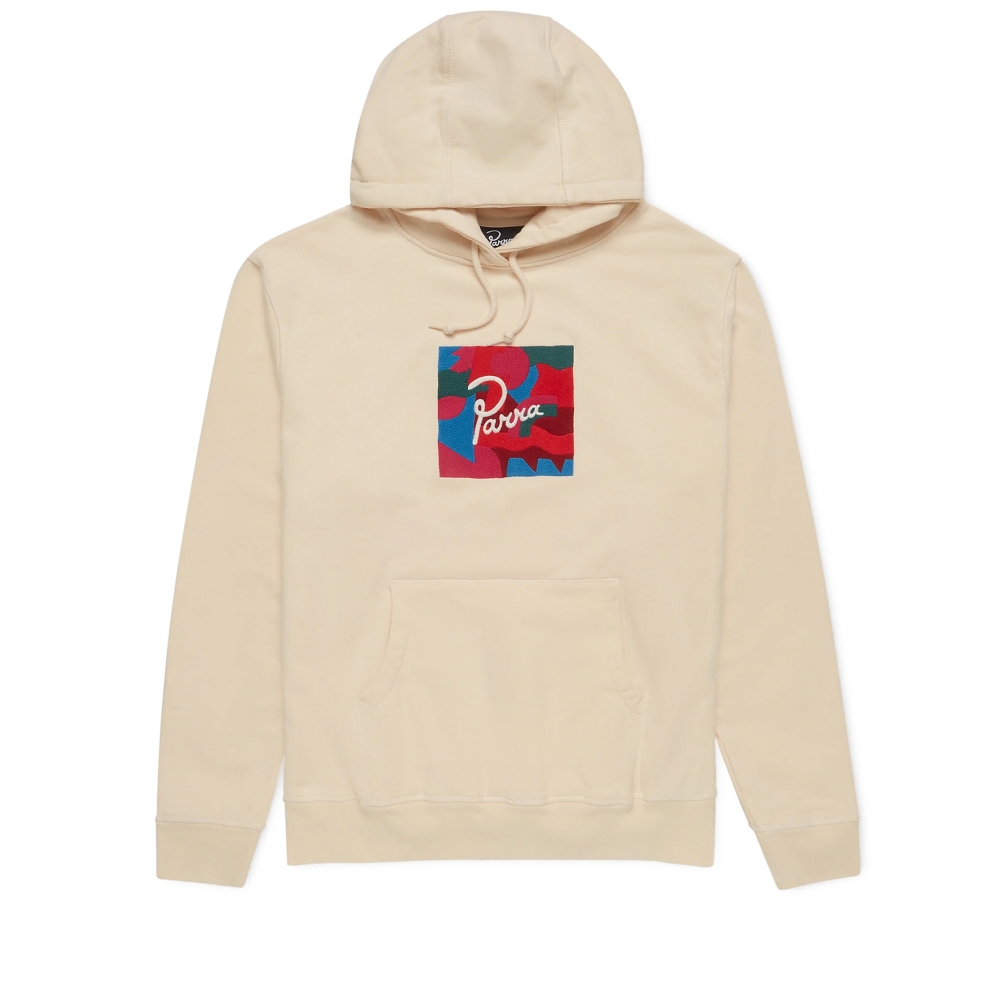 by Parra Abstract Shapes Pullover Hooded Sweatshirt (White)