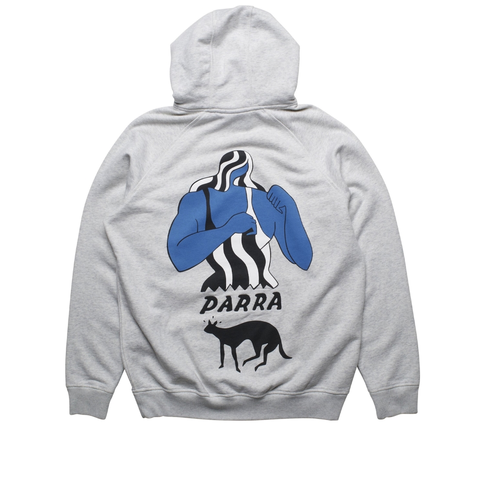 by Parra Cat Defense Pullover Hooded Sweatshirt (Grey Heather)