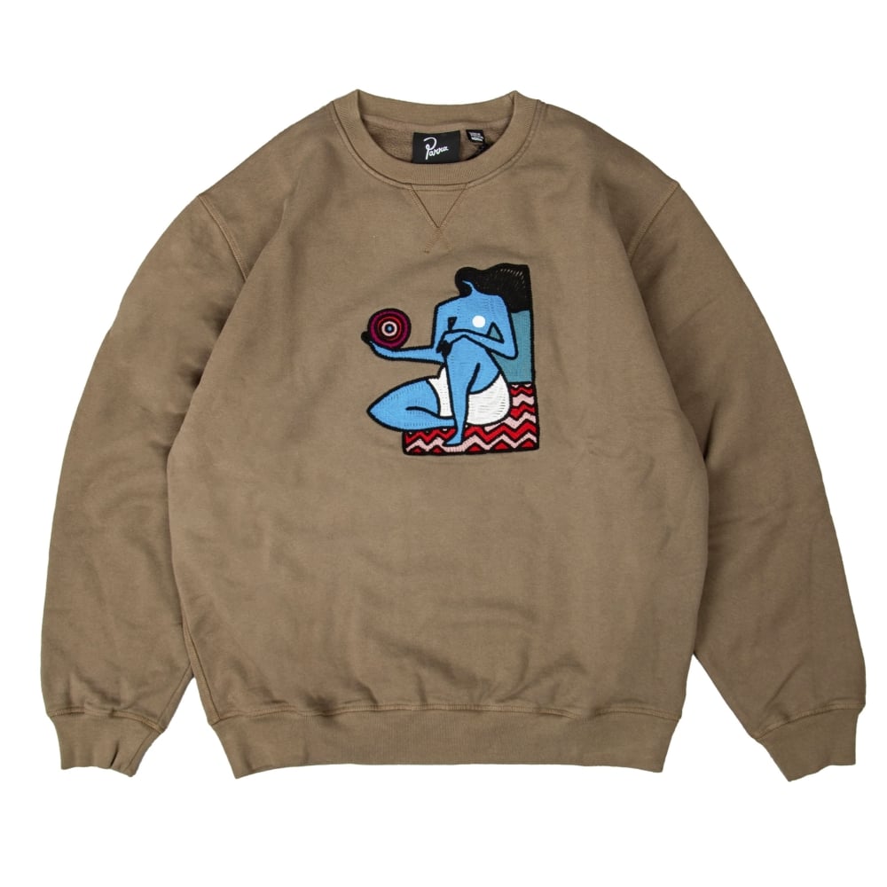 by Parra Future Visions Crew Neck Sweatshirt (Stone Grey)