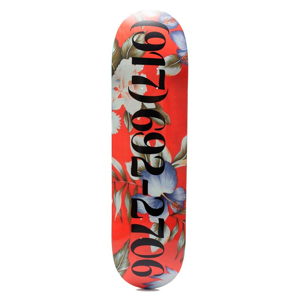 Call Me 917 Floral Dialtone Skateboard Deck 8.25" (Red)