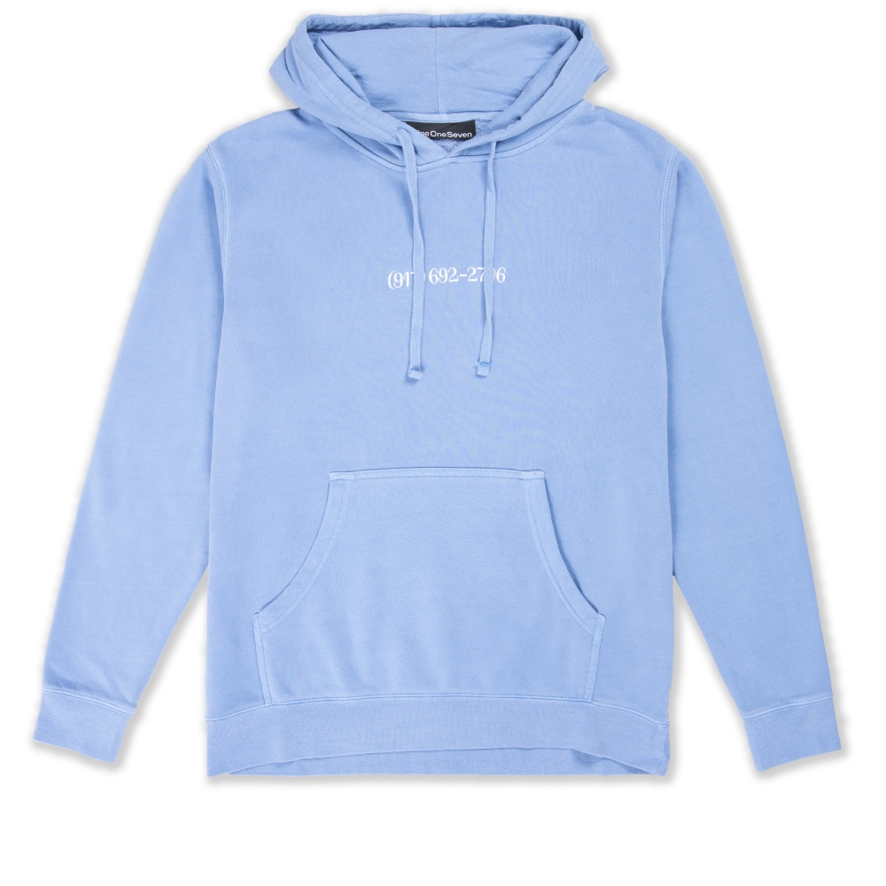 Call Me 917 Small Dialtone Pullover Hooded Sweatshirt (Pigment Dyed Blue)