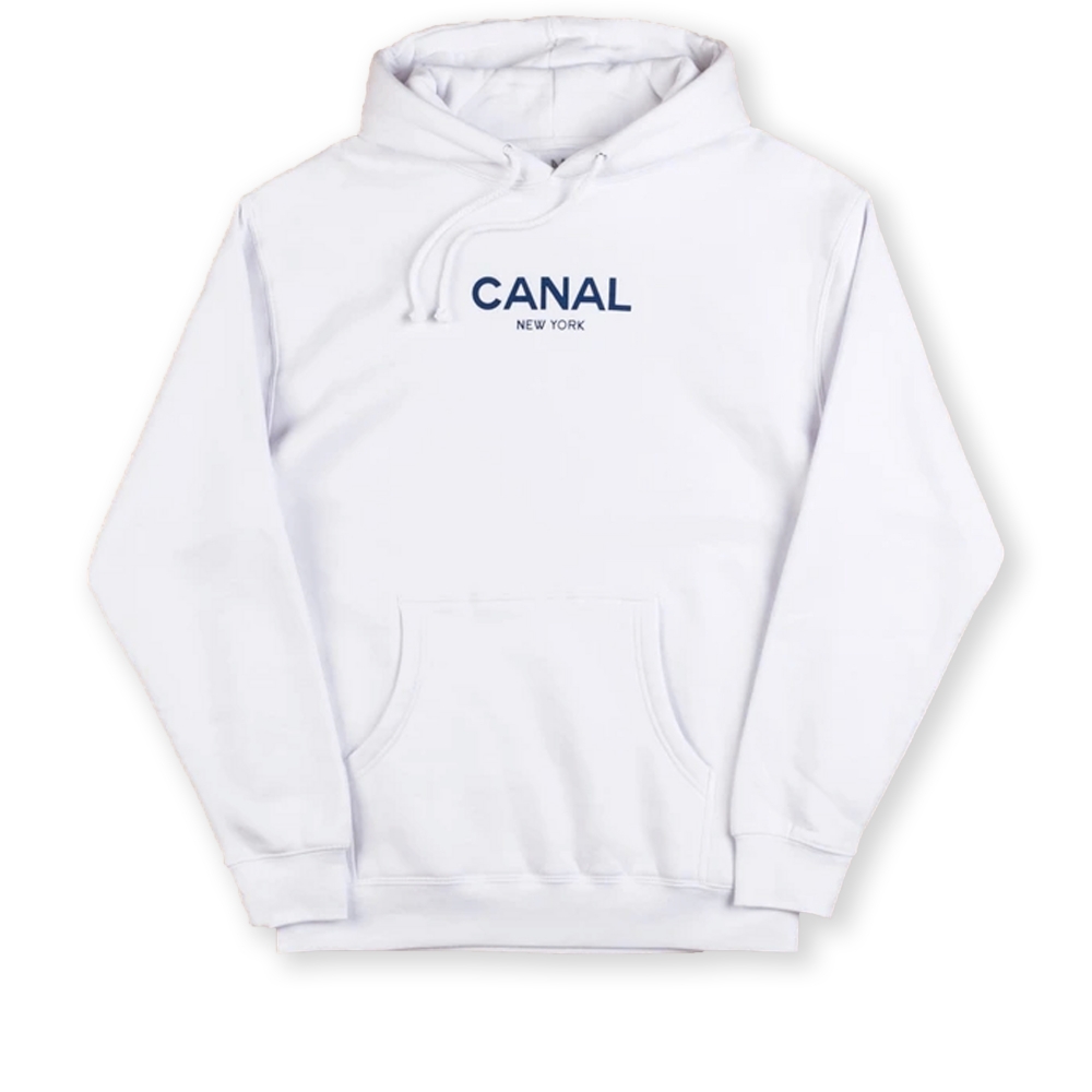 Canal Classic Logo Pullover Hooded Sweatshirt (White)