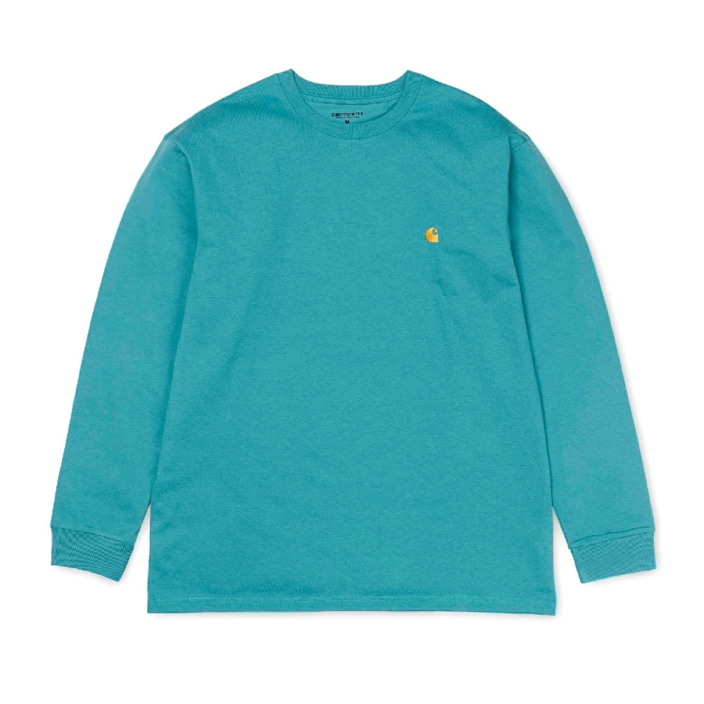 Carhartt Chase Long Sleeve T-Shirt (Soft Teal/Gold)