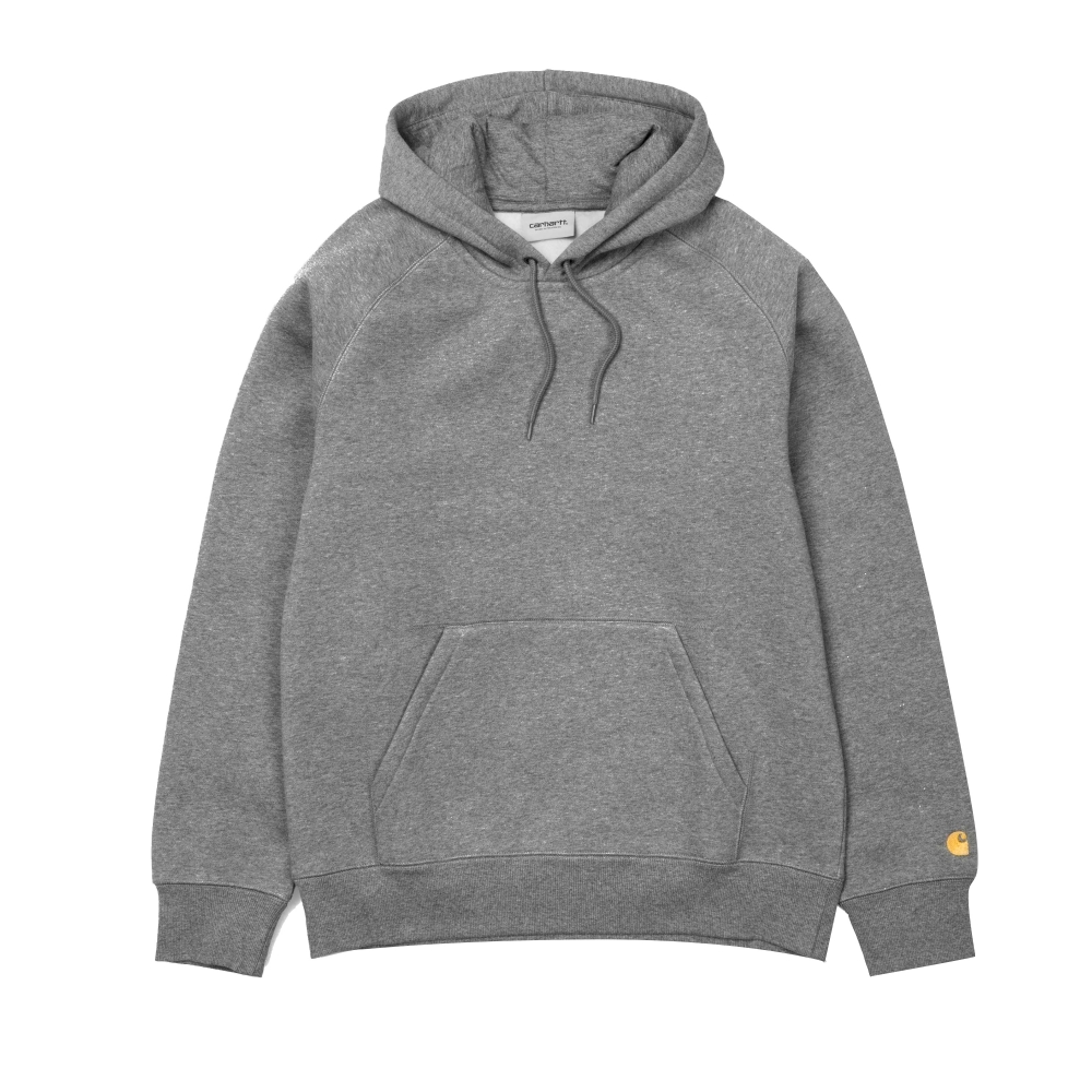 Carhartt Chase Pullover Hooded Sweatshirt (Dark Grey Heather/Gold)