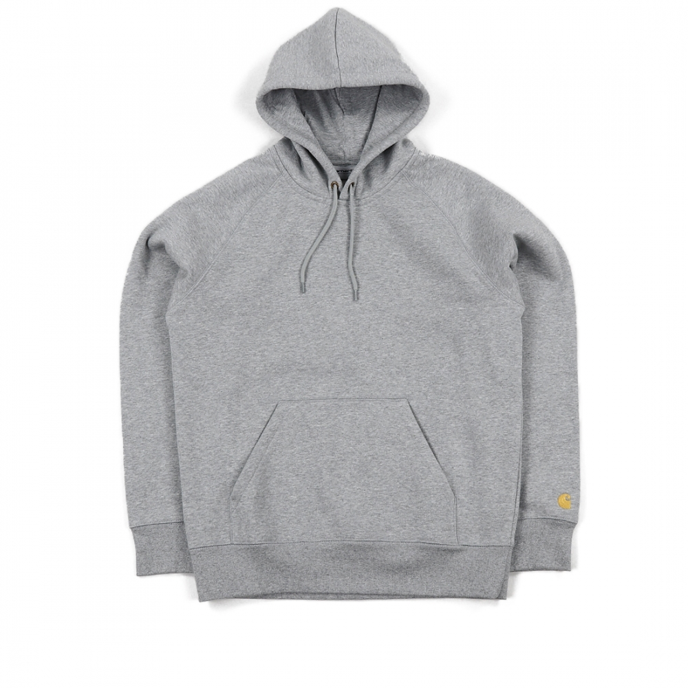 Carhartt Chase Pullover Hooded Sweatshirt (Grey Heather/Gold)