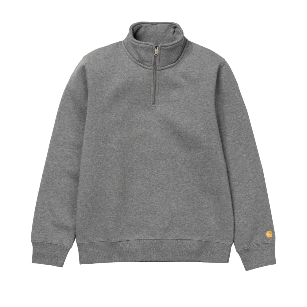 Carhartt Highneck Quarter Zip Sweatshirt (Dark Grey Heather/Gold