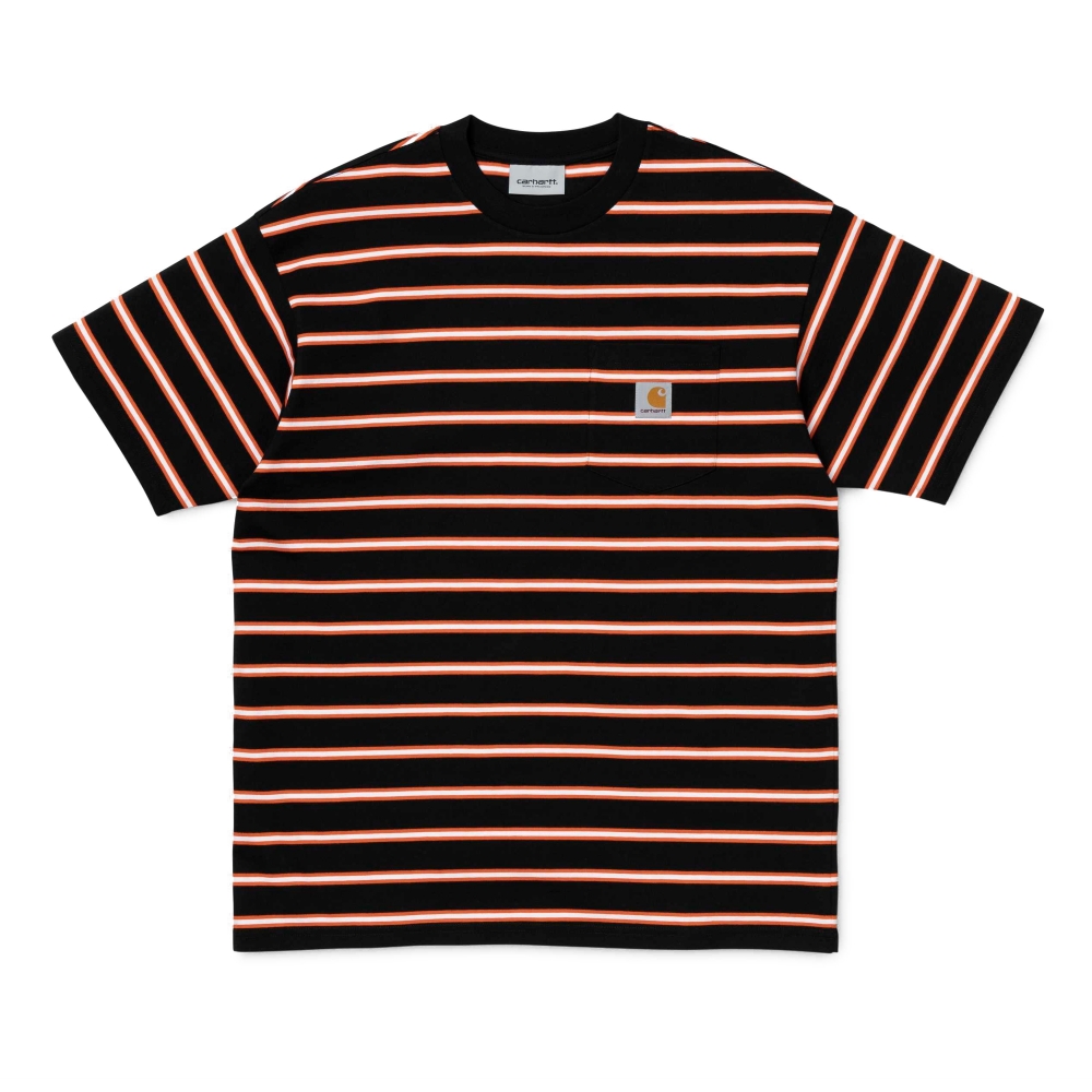 Carhartt Houston Pocket T-Shirt (Houston Stripe, Black)