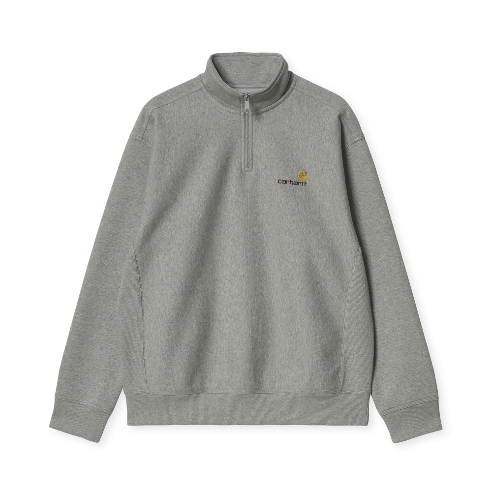 Carhartt WIP American Script Half Zip Sweatshirt (Grey Heather)
