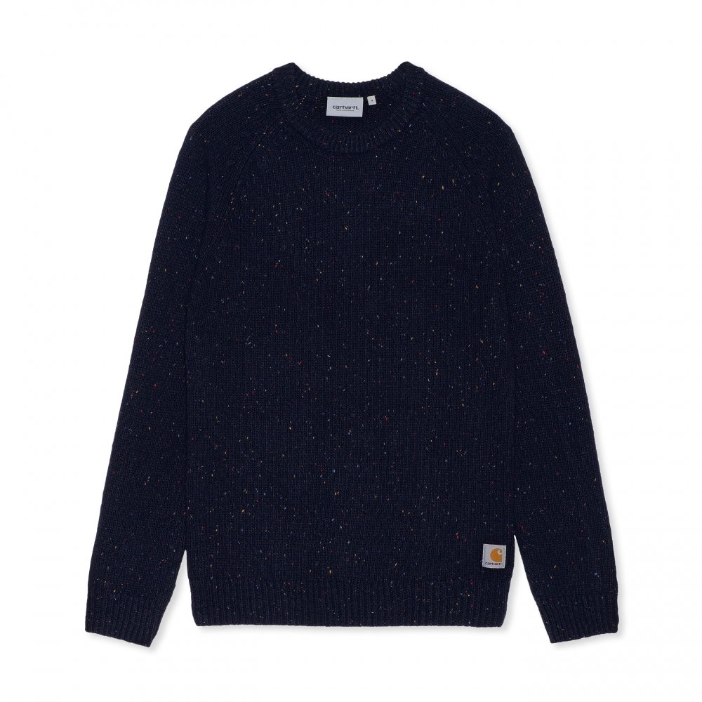 Carhartt WIP Anglistic Sweater (Speckled Dark Navy Heather)