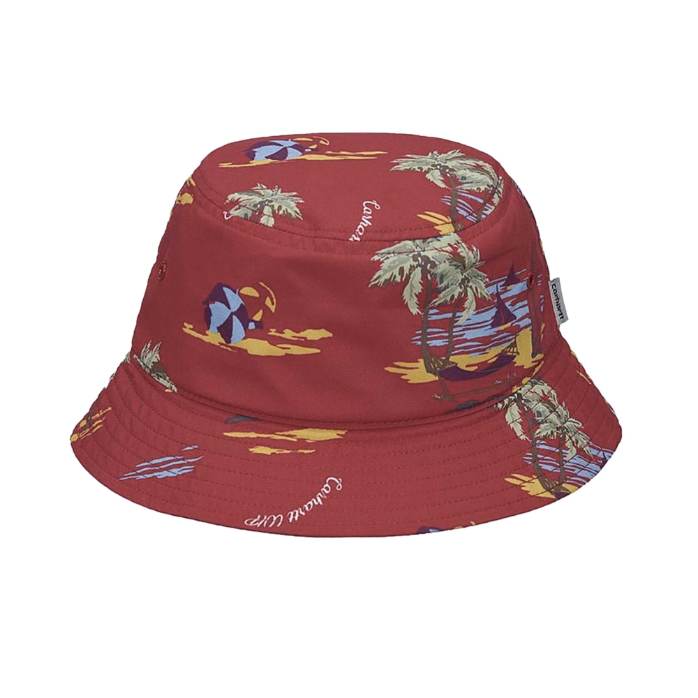 Carhartt WIP Beach Bucket Hat (Etna Red/Beach Print)