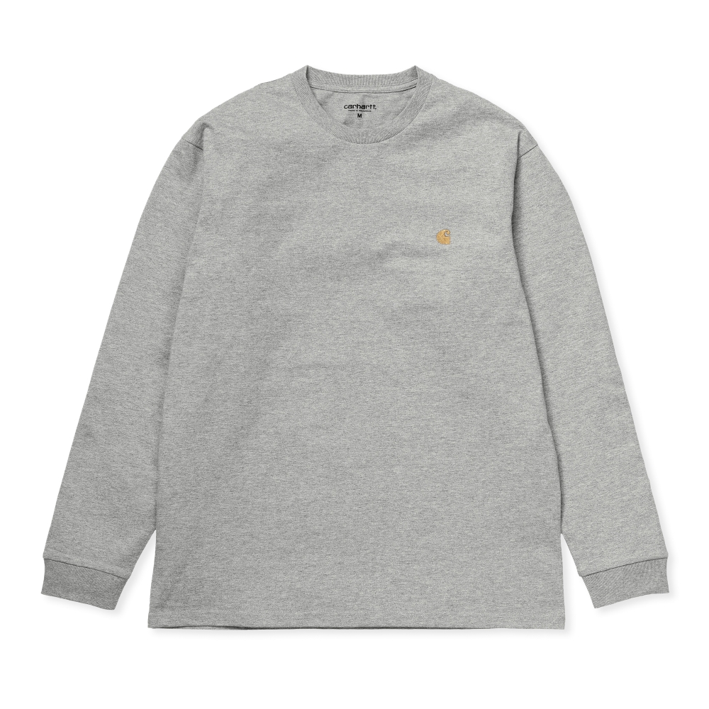 Carhartt WIP Chase Long Sleeve T-Shirt (Grey Heather/Gold)