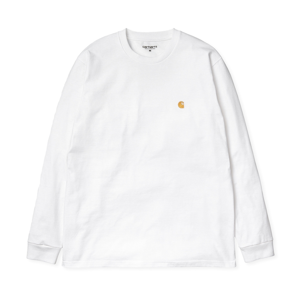 Carhartt WIP Chase Long Sleeve T-Shirt (White/Gold)