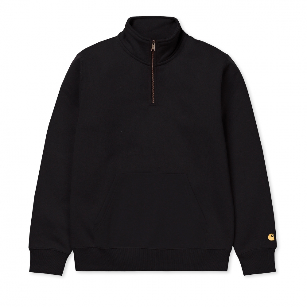 Carhartt WIP Chase Neck Zip Sweatshirt (Black/Gold)