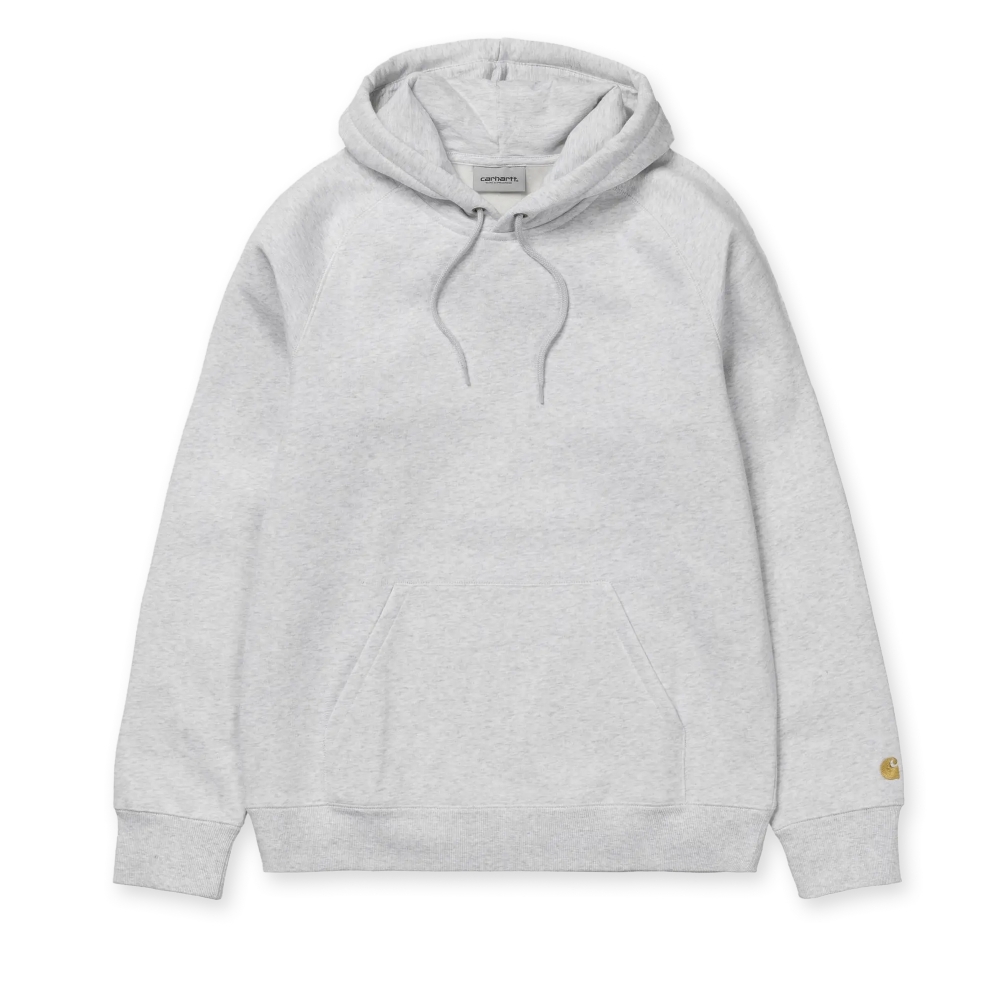 Carhartt WIP Chase Pullover Hooded Sweatshirt (Ash Heather/Gold)