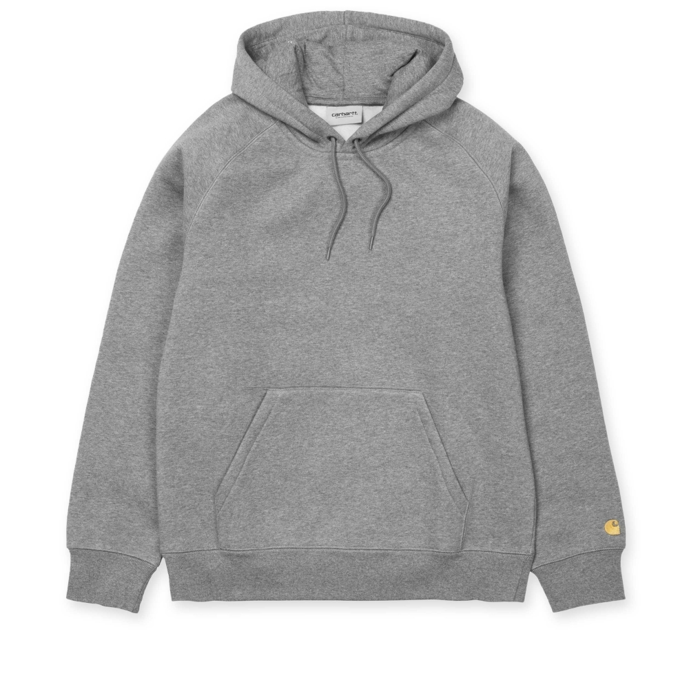 Carhartt WIP Chase Pullover Hooded Sweatshirt (Grey Heather/Gold)