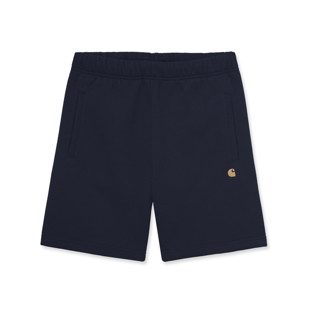 Carhartt WIP Chase Sweat Shorts (Dark Navy/Gold)