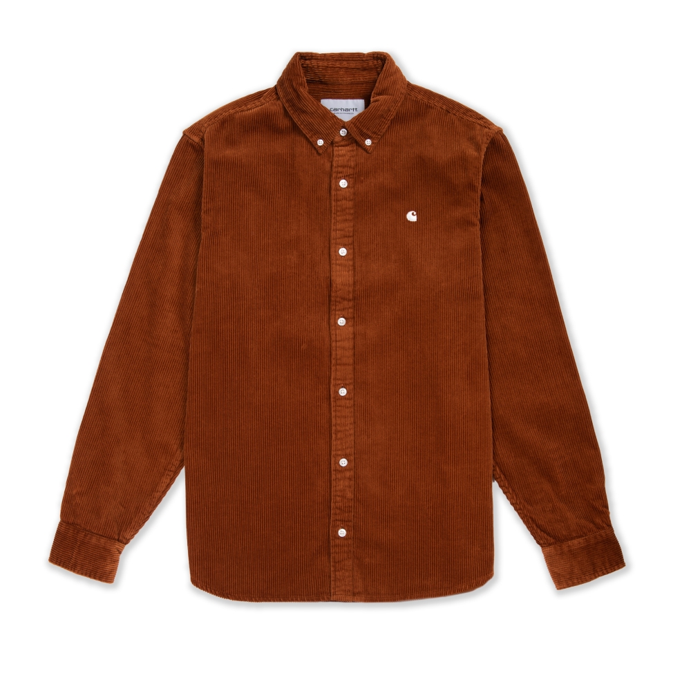 Carhartt WIP Madison Corduroy Long Sleeve Shirt (Brandy/Wax)