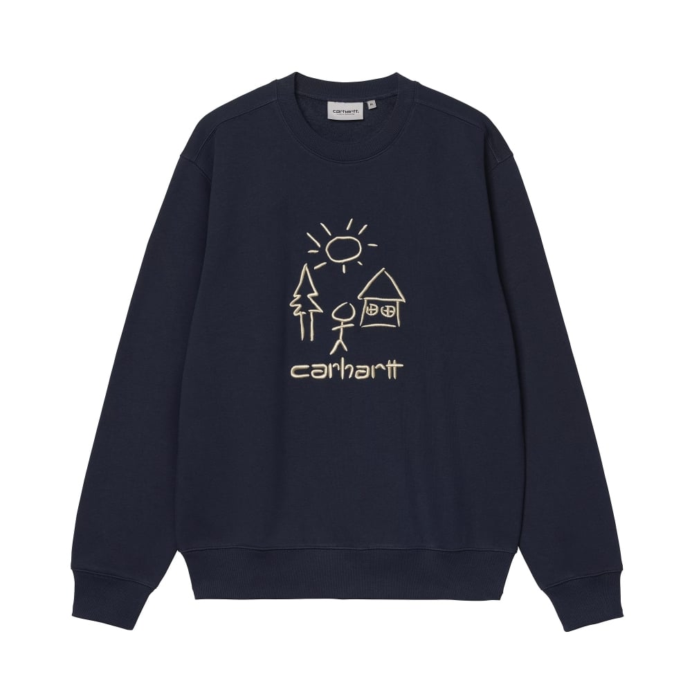 Carhartt WIP Masterpiece Crew Neck Sweatshirt (Air Force Blue/Dusty Hamilton Brown)