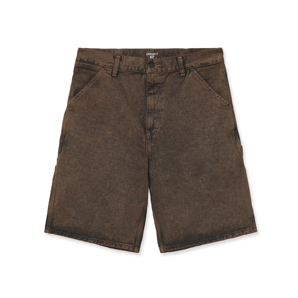 Carhartt WIP Single Knee Shorts (Rum Denim Crater Wash)
