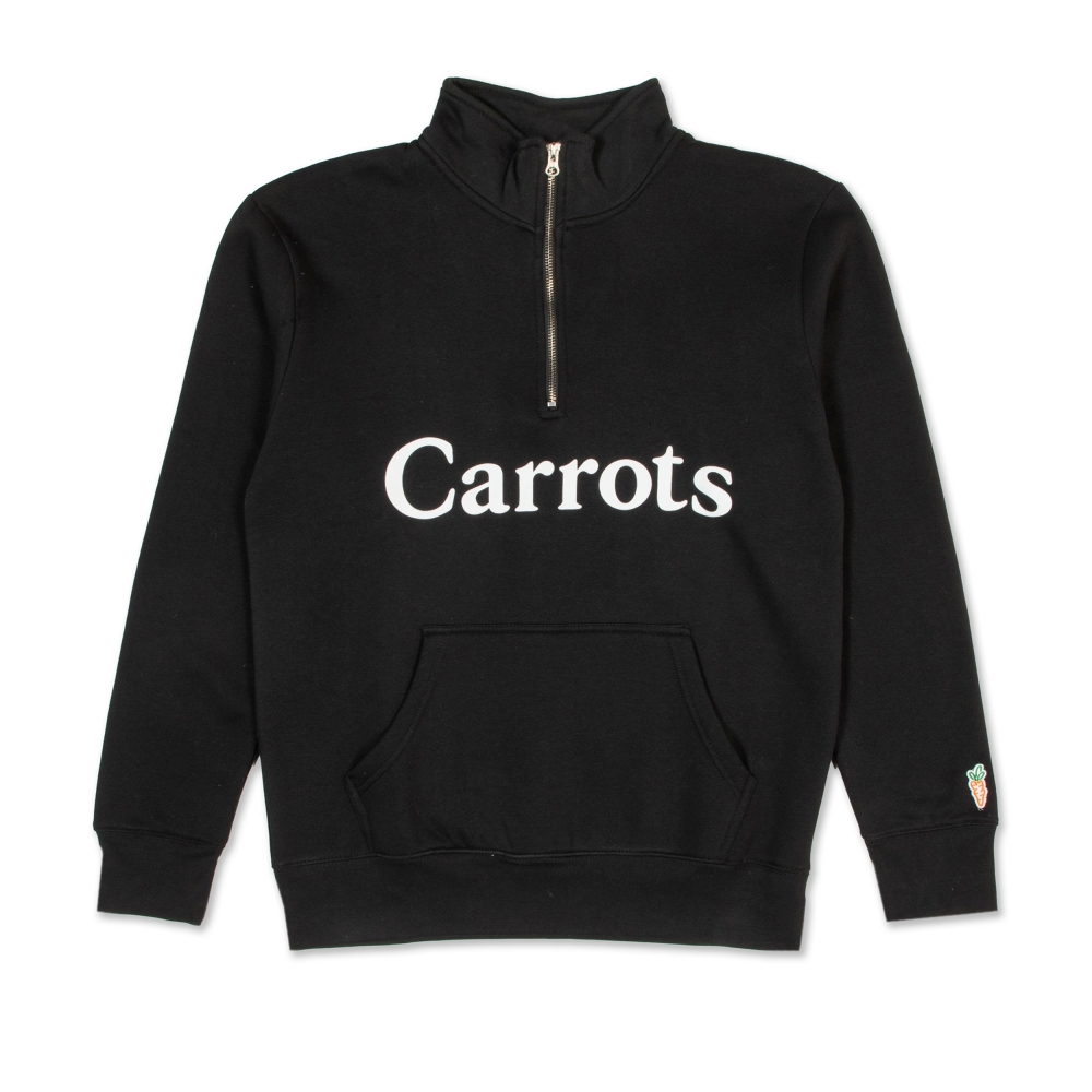 Carrots Wordmark Half Zip Sweatshirt (Black)