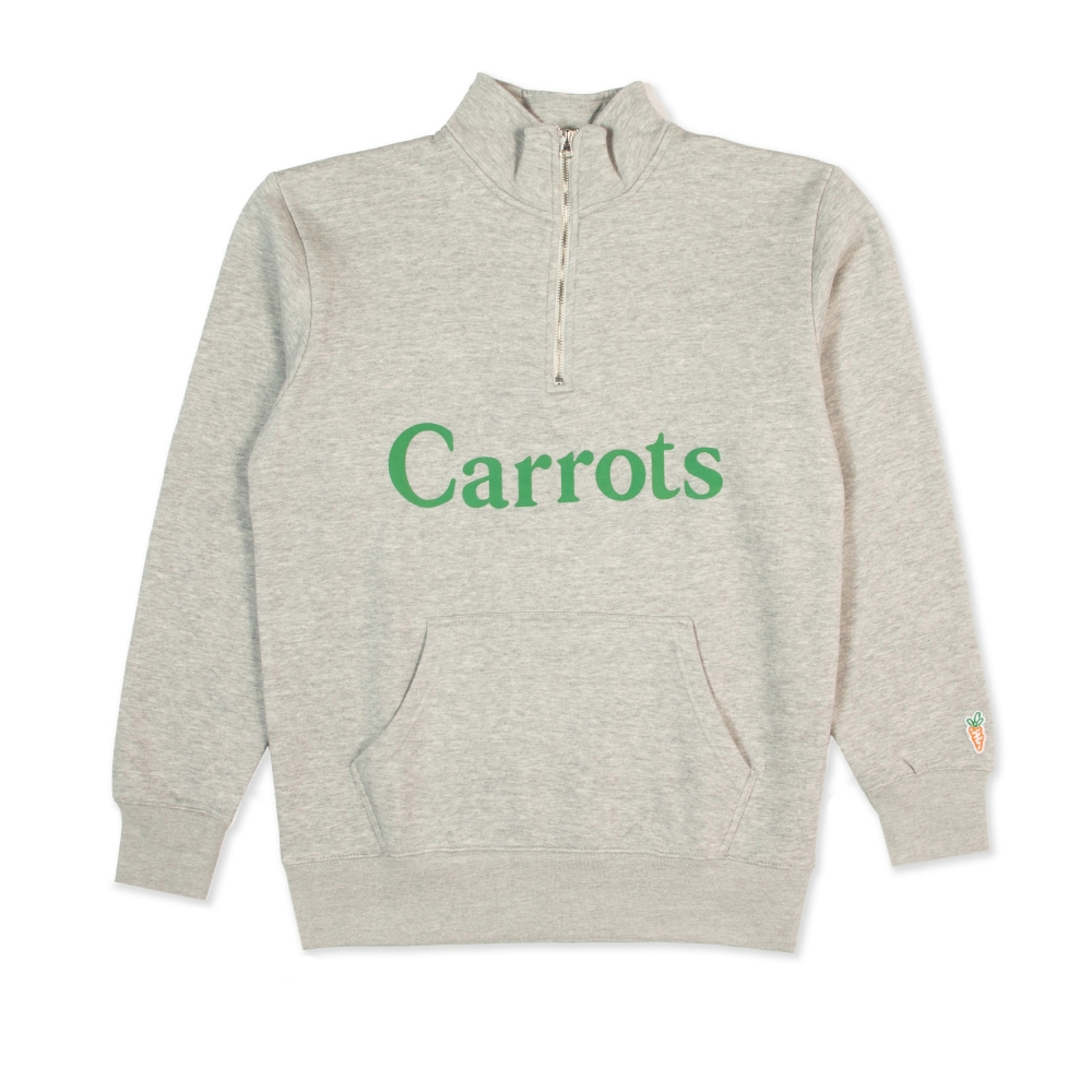Carrots Wordmark Half Zip Sweatshirt (Grey)