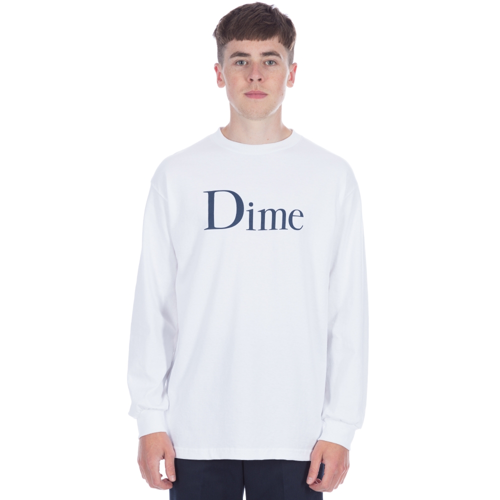 Dime Classic Logo Long Sleeve T-Shirt (White)