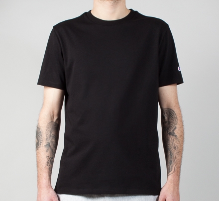 Champion Reverse Weave Basic Crew T-Shirt (Black)