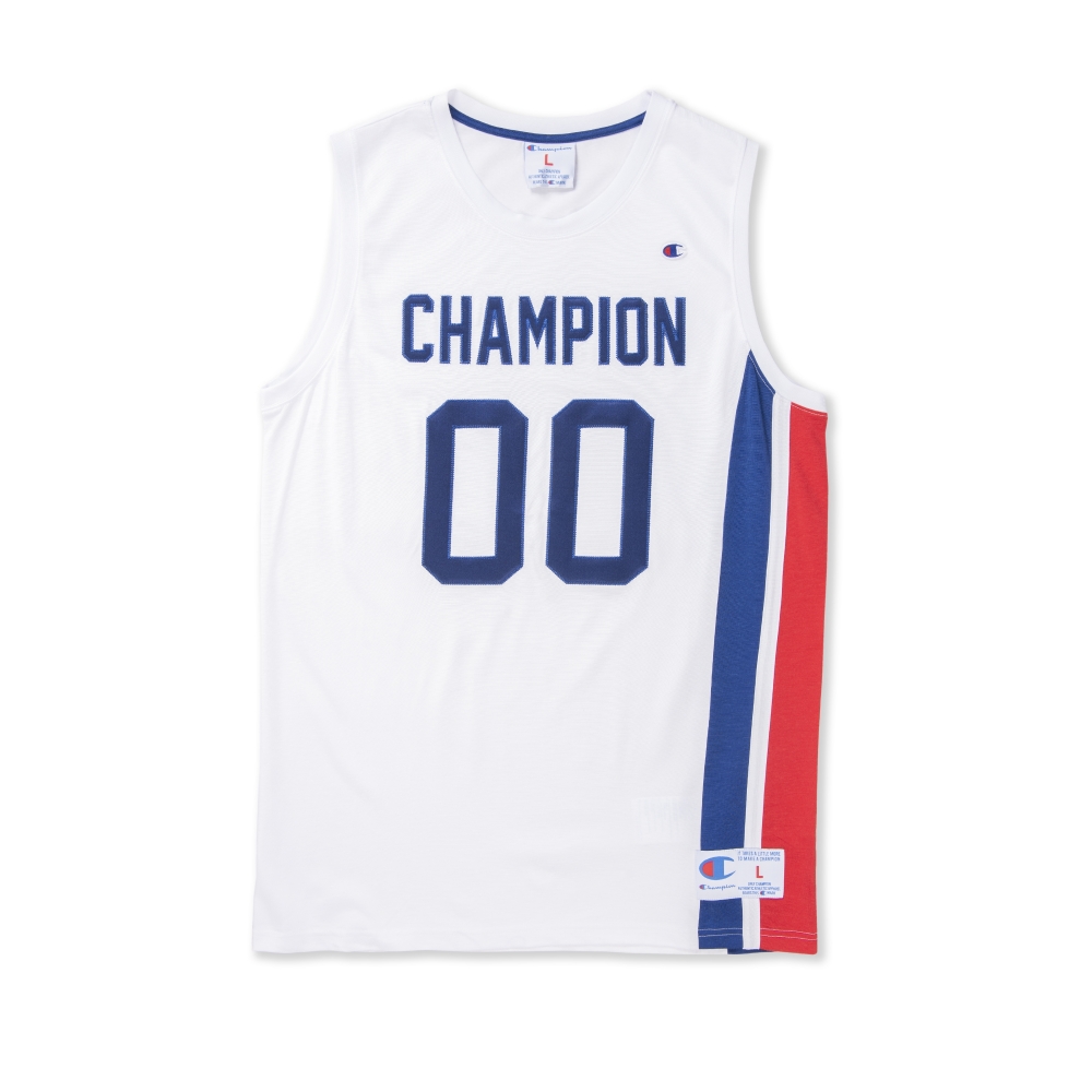 Champion Reverse Weave Basketball Jersey (White/Blue/Red)